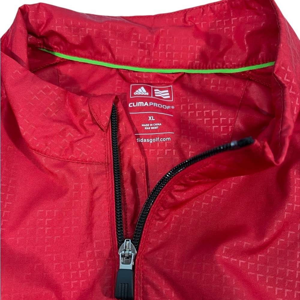 Adidas Men's Climaproof  Zip Up Windbreaker Jacket Size XL Red - Picture 4 of 9